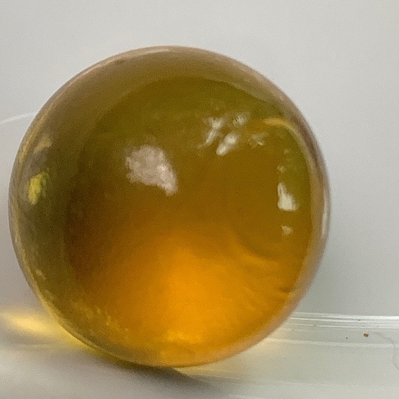 Vintage Clear Light Amber Blown Glass Antique Marble - Picture 7 of 10